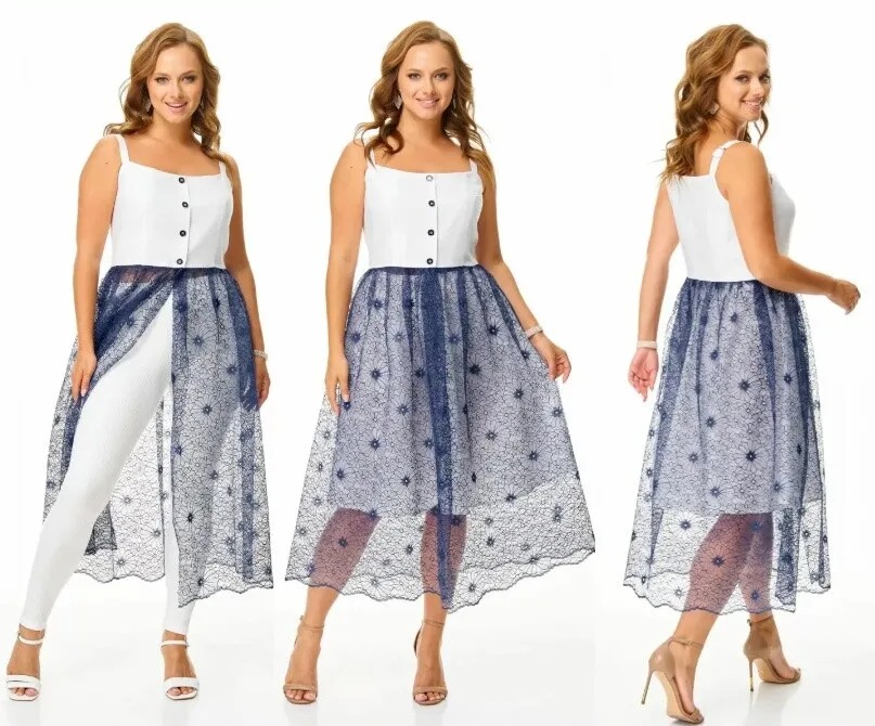 Комплект, сарафан, юбка T&N 7667