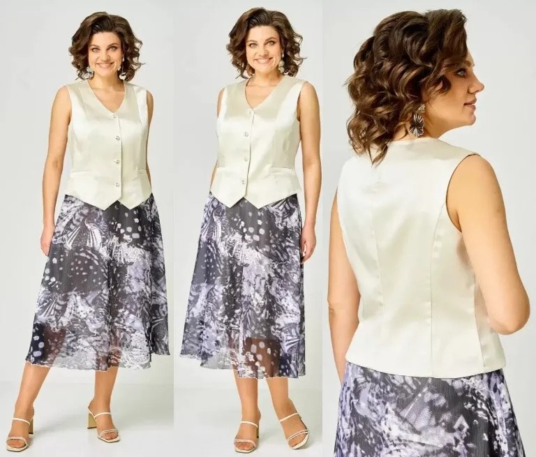 Костюм, жилет, юбка Anastasia Mak 1251-С