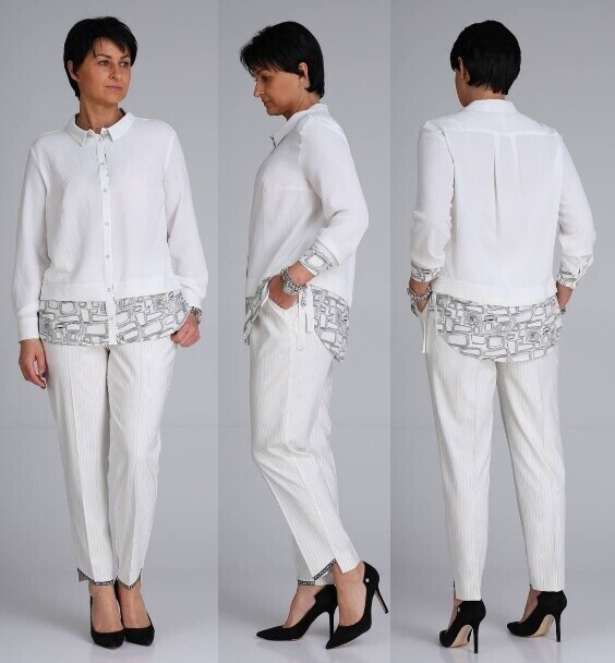 Комплект, блуза, брюки ZigzagStyle 382