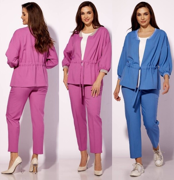 Костюм, жакет, брюки, топ Taier 1157А