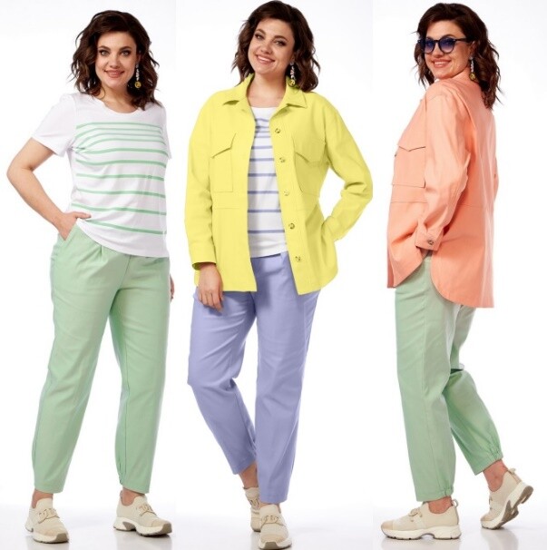 Костюм, жакет, брюки, блузка Милора-Стиль 1074