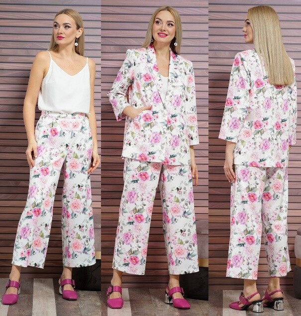 Костюм, жакет, брюки, топ Alani Collection 1881