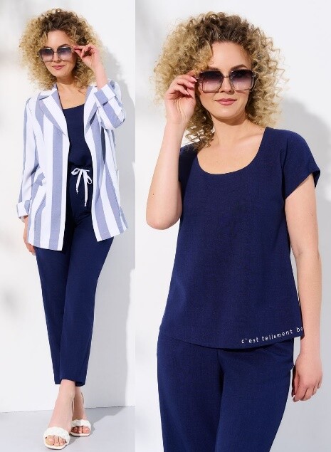 Костюм, брюки, топ, жакет Euromoda 457