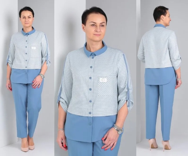 Комплект, блуза, брюки ZigzagStyle 455