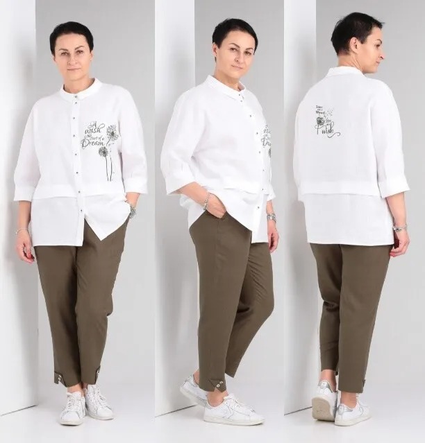 Комплект, блуза, брюки ZigzagStyle 437