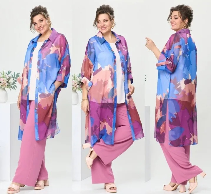 Комплект, кардиган, топ, брюки Romanovich Style 3-2571Р