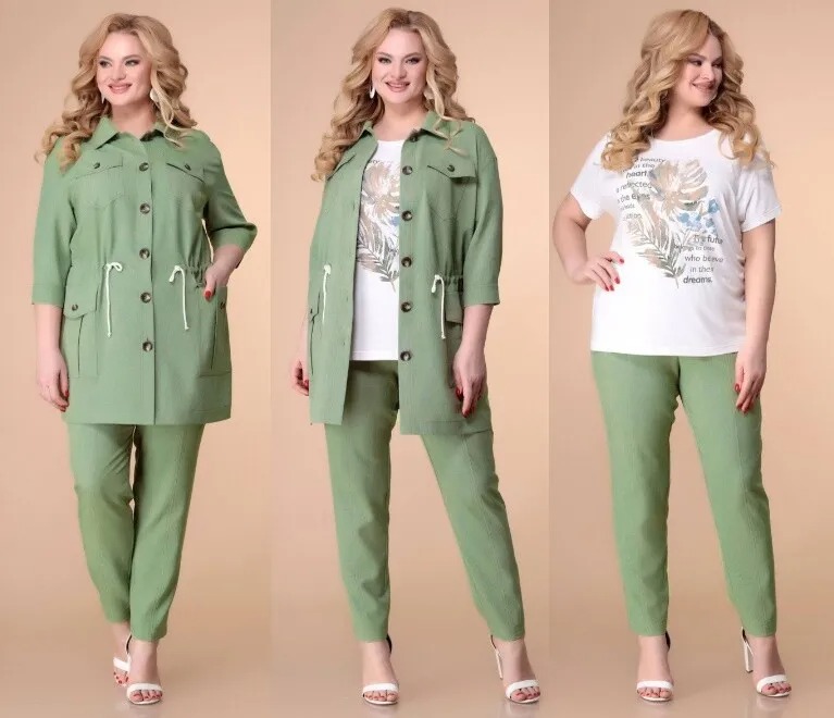 Комплект, жакет, брюки, блузка Romanovich Style 3-2161