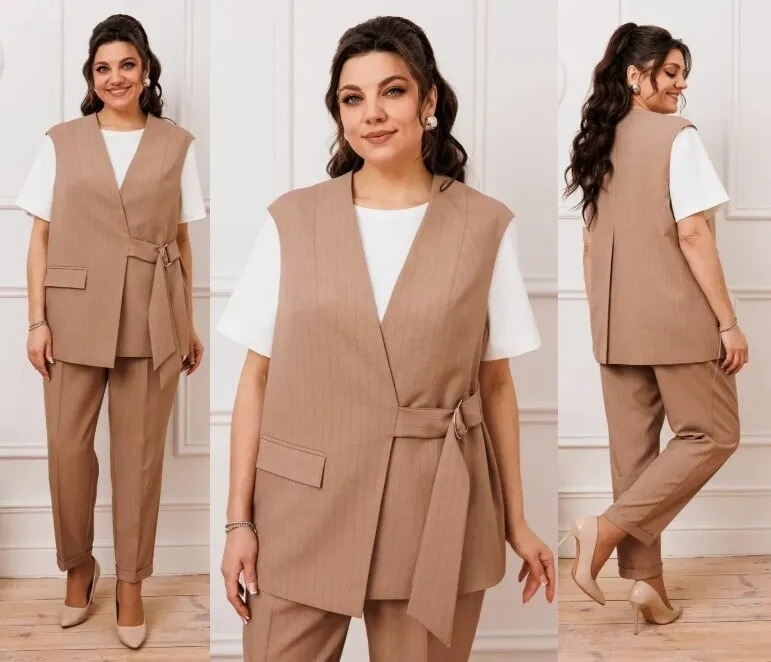Комплект, жилет, блузка, брюки, жакет Romanovich Style 3-2773Б
