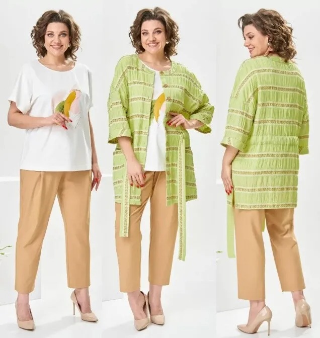Комплект, жакет, блузка, брюки Romanovich Style 3-2377С