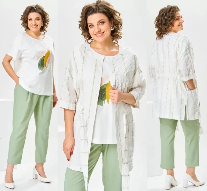Комплект, жакет, блузка, брюки Romanovich Style 3-2377