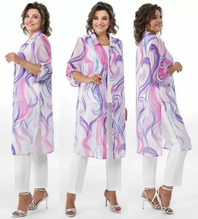 Комплект, блузон, платье, блуза, брюки, костюм Alani Collection 2353