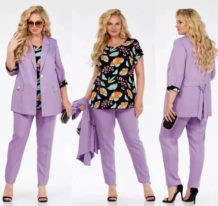 Комплект, жакет, брюки, блузка Милора-Стиль 1091Л