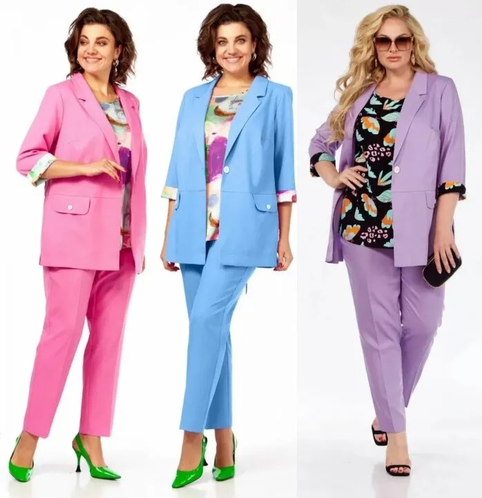 Комплект, жакет, брюки, блузка Милора-Стиль 1091