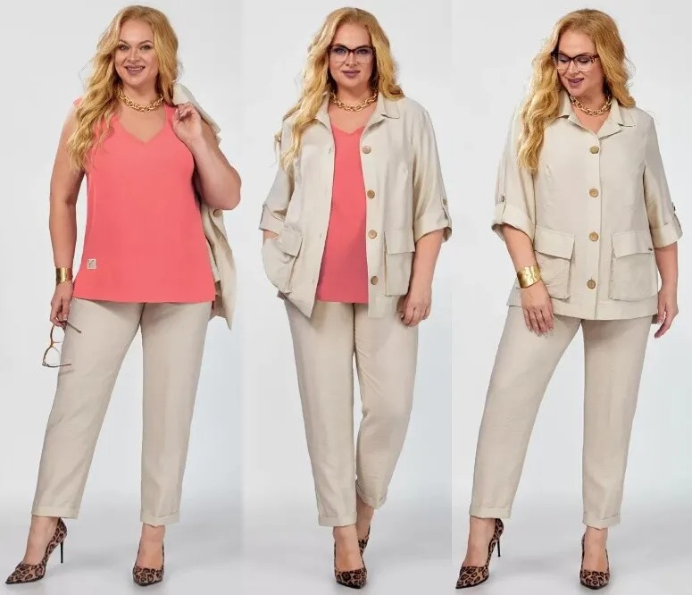 Комплект, жакет, брюки, блуза Новелла Шарм А4050-3