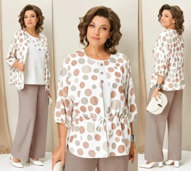 Комплект, жакет, блуза, брюки Volna 1416-3