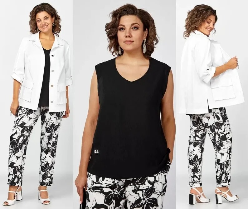 Комплект, жакет, брюки, блуза, майка Новелла Шарм А3971-а