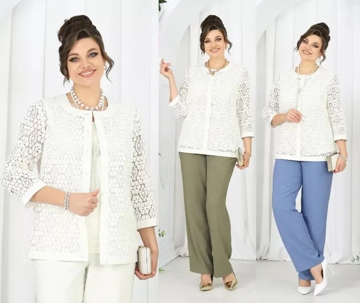 Комплект, жакет, брюки, джемпер Ninele 7518