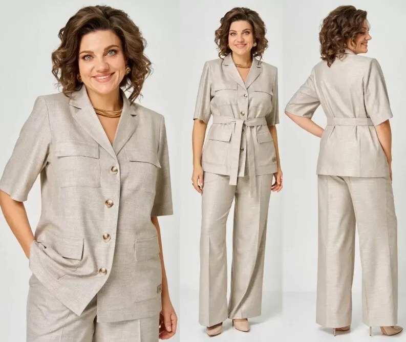 Комплект, жакет, брюки БелЭльСтиль 837