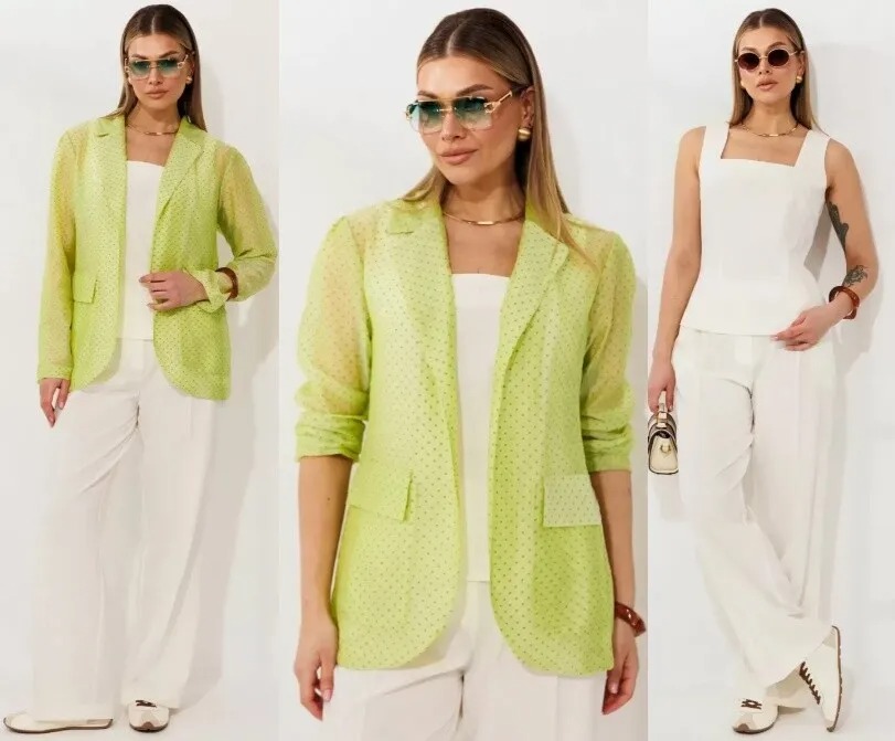 Комплект, топ, брюки, жакет Мода Юрс 26-2973