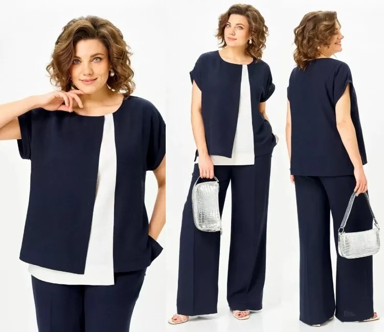 Комплект, блуза, брюки Орхидея 1676