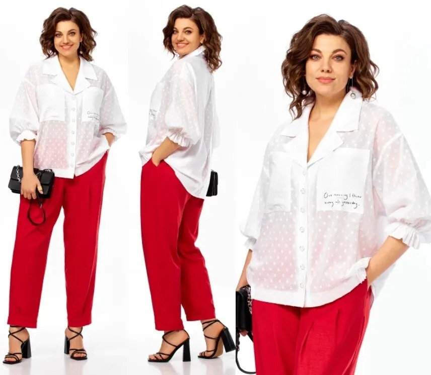 Комплект, блузка, брюки Ольга Стиль 1024