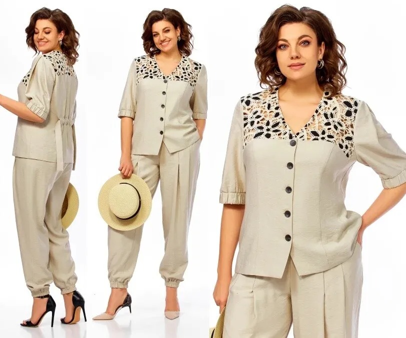 Комплект, жакет, брюки Ольга Стиль 1026