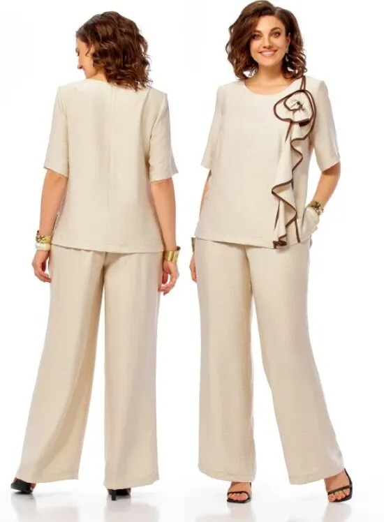 Комплект, блуза, брюки Ольга Стиль 1028