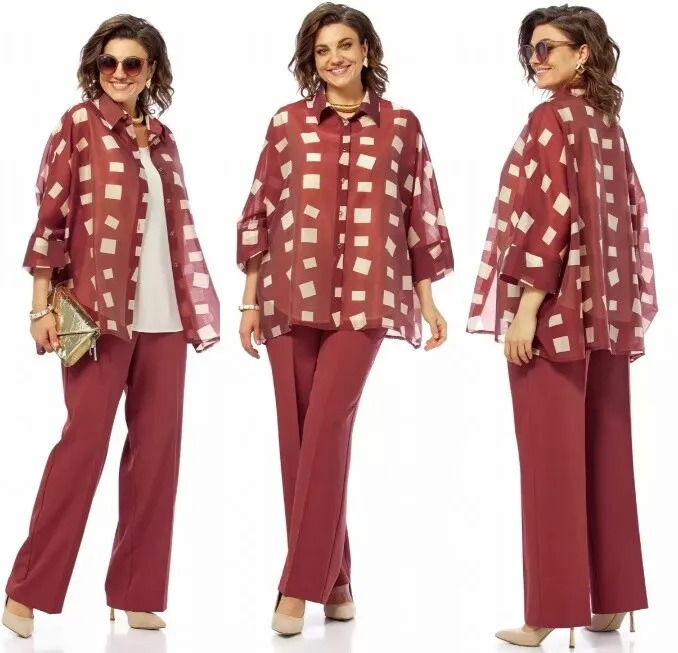 Комплект, топ, блуза, брюки Alani Collection 2574