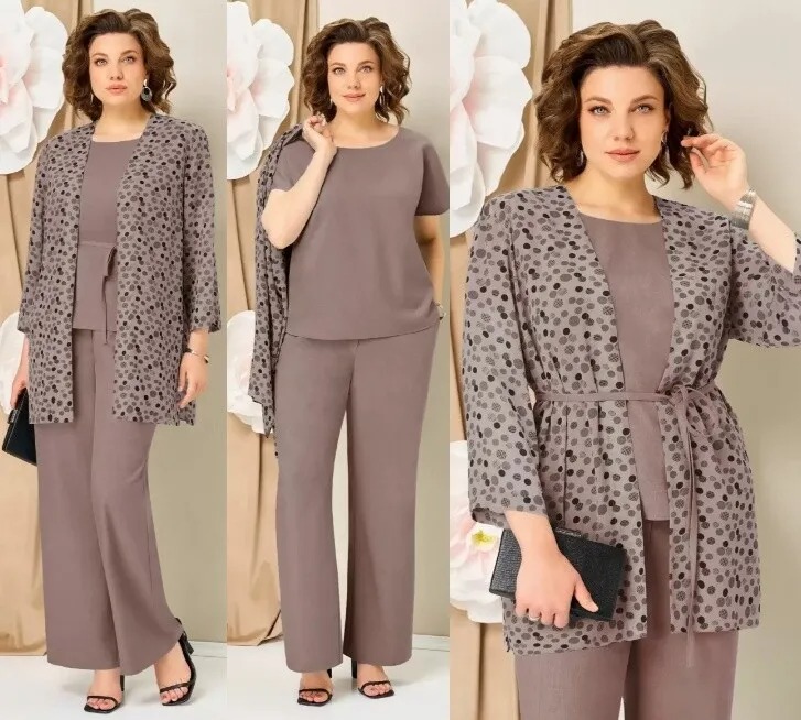 Комплект, жакет, топ, брюки, блуза Volna 1475