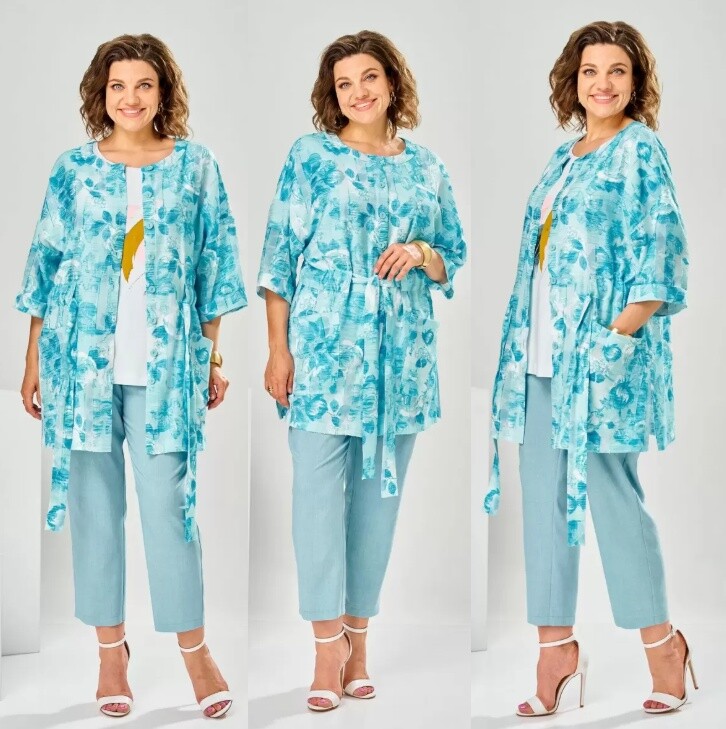 Комплект, кардиган, майка, брюки, жакет Romanovich Style 3-2377