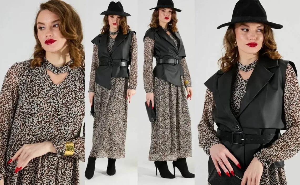 Комплект, платье, жилет NikVa 1020-1