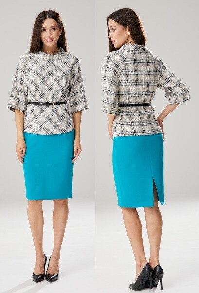 Комплект, блузон, юбка Ларс Стиль 807