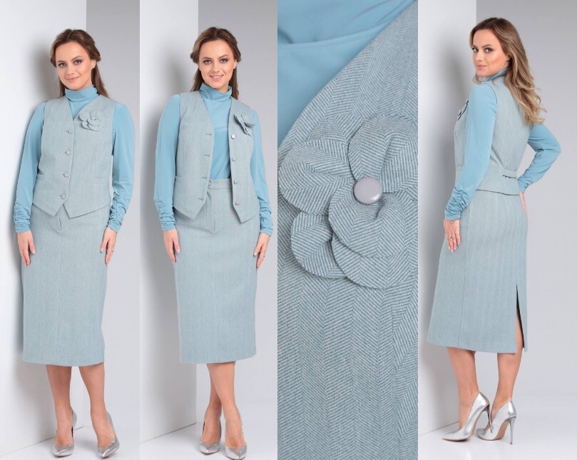 Костюм, жилет, юбка Viola Style 3453