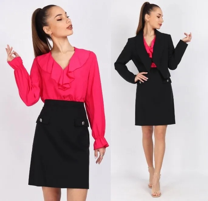 Костюм, жакет, блузка, юбка, блуза Mia-Moda 1423-6