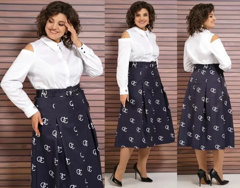 Комплект, блузка, юбка, костюм Alani Collection 2065С