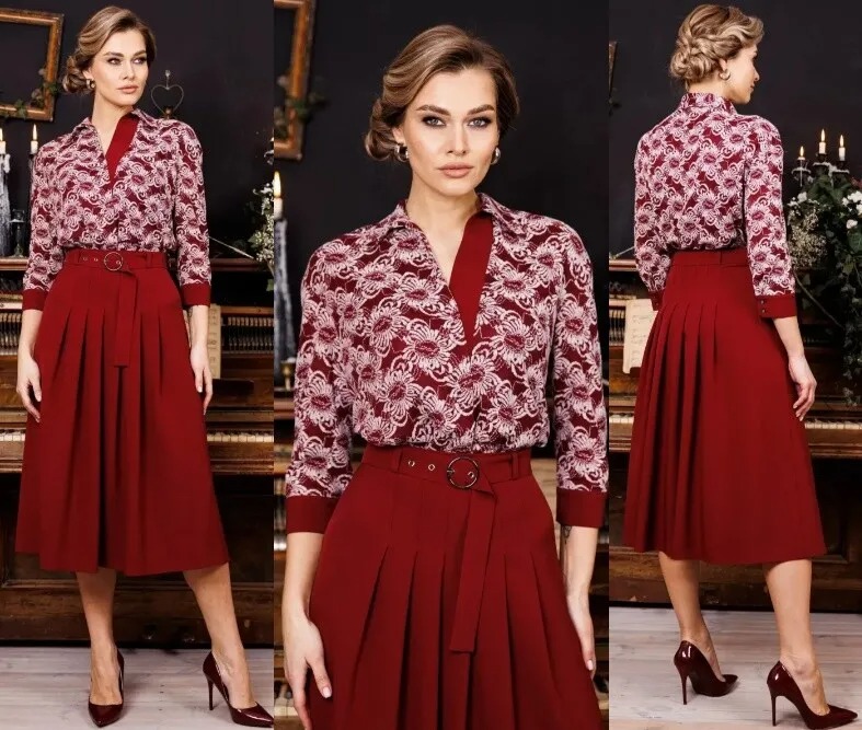 Комплект, блузон, юбка, жакет Мода Юрс 2841
