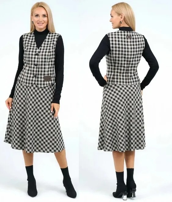 Комплект, жилет, юбка, костюм, блуза Alani Collection 2213
