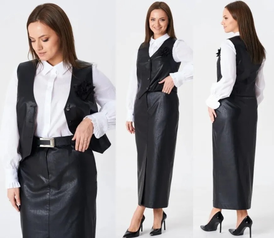 Комплект, жилет, юбка Your Size 2247