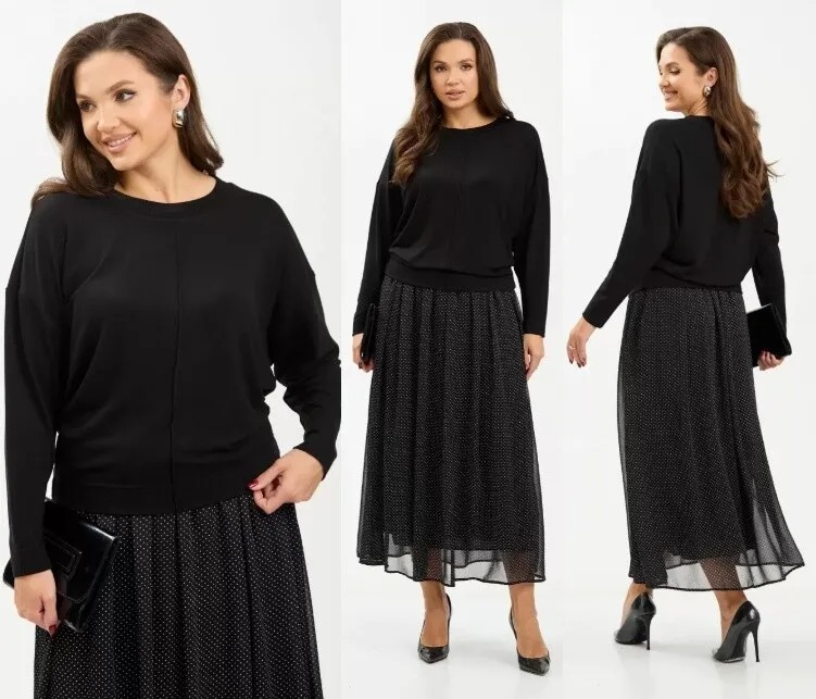 Комплект, джемпер, юбка Tvin 7880