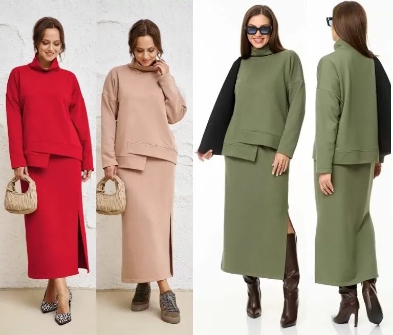 Комплект, блуза, юбка Anastasia 1050