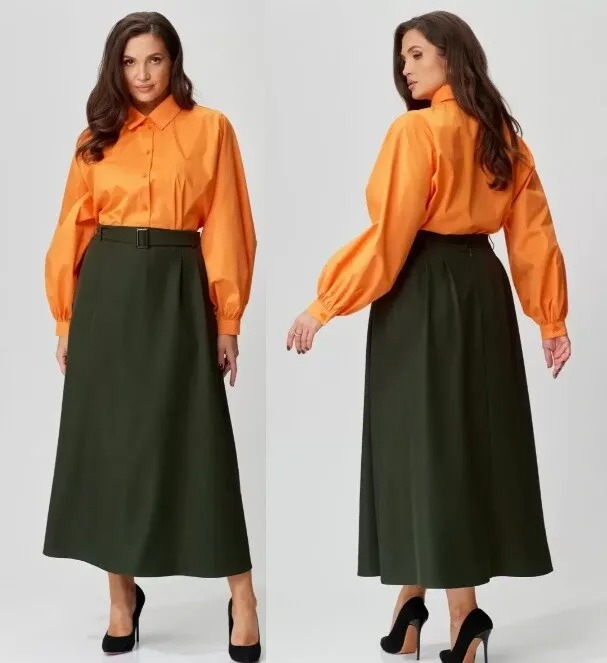 Комплект, блузка, юбка, костюм Andina City 9049-24