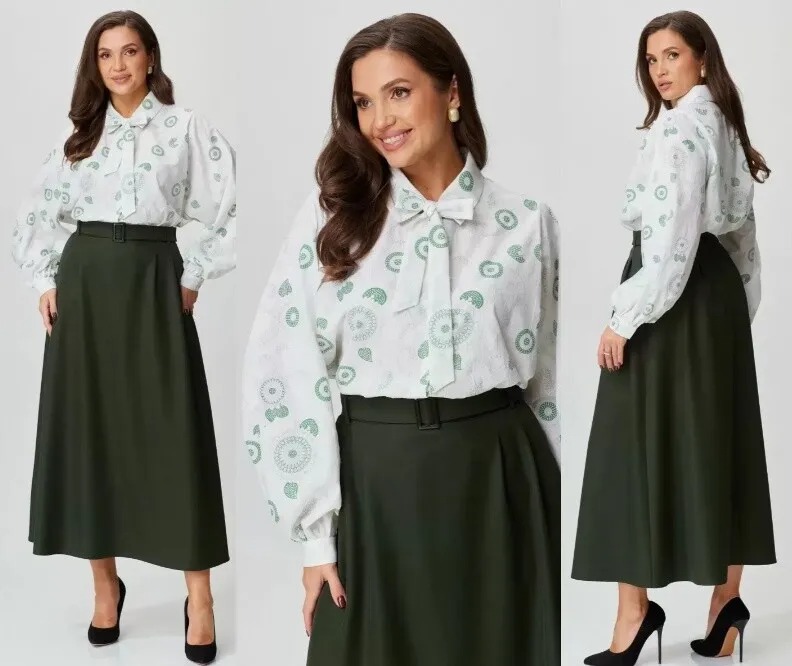 Комплект, блузка, юбка, костюм Andina City 9045-24