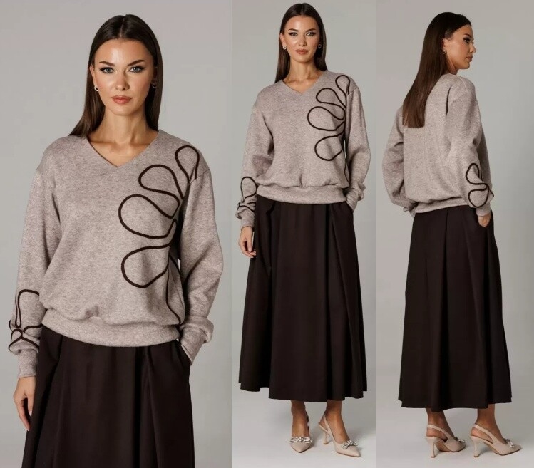 Комплект, блузон, юбка Ларс Стиль 1172