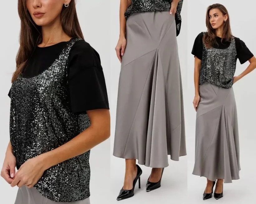 Комплект, футболка, топ, юбка Fantazia Mod 5308