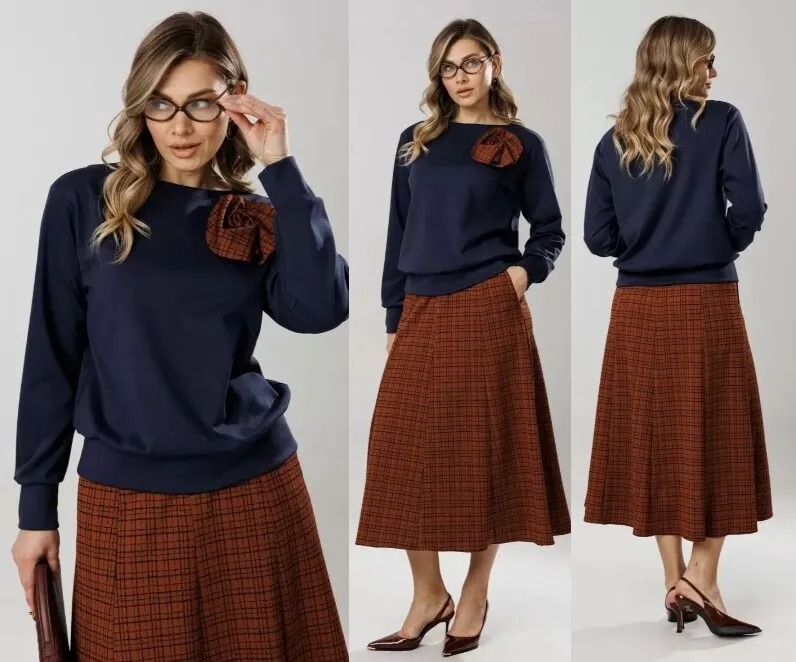 Комплект, блуза, юбка Ларс Стиль 1205