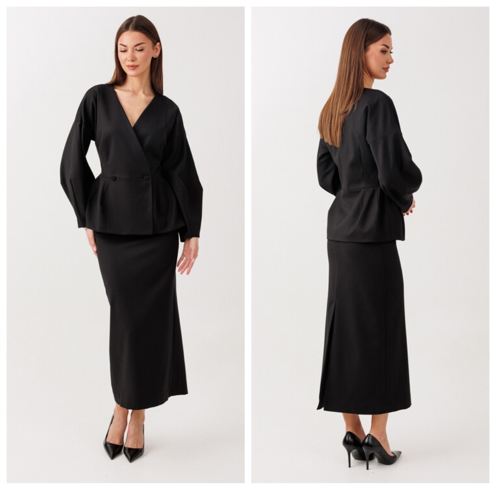 Жакет, юбка V&N Fashion 1113_черный