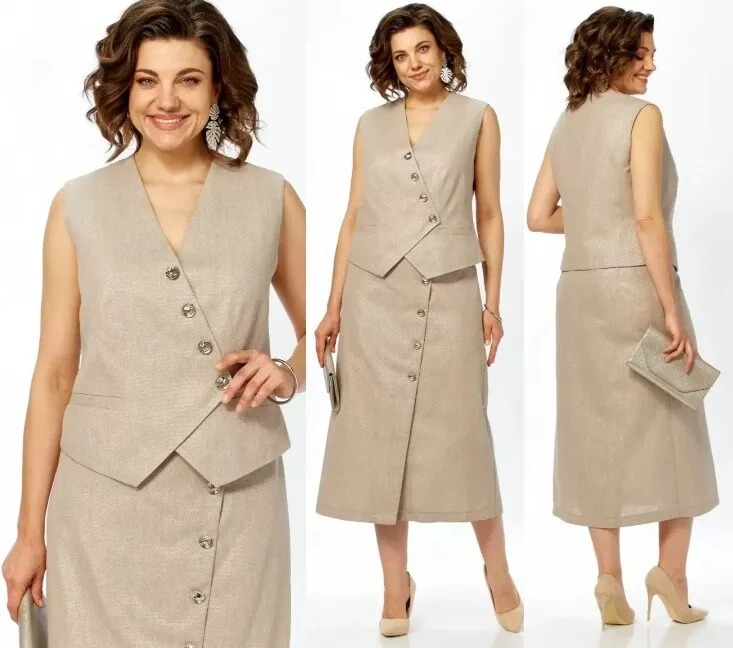 Комплект, жилет, юбка Mira Fashion 5664