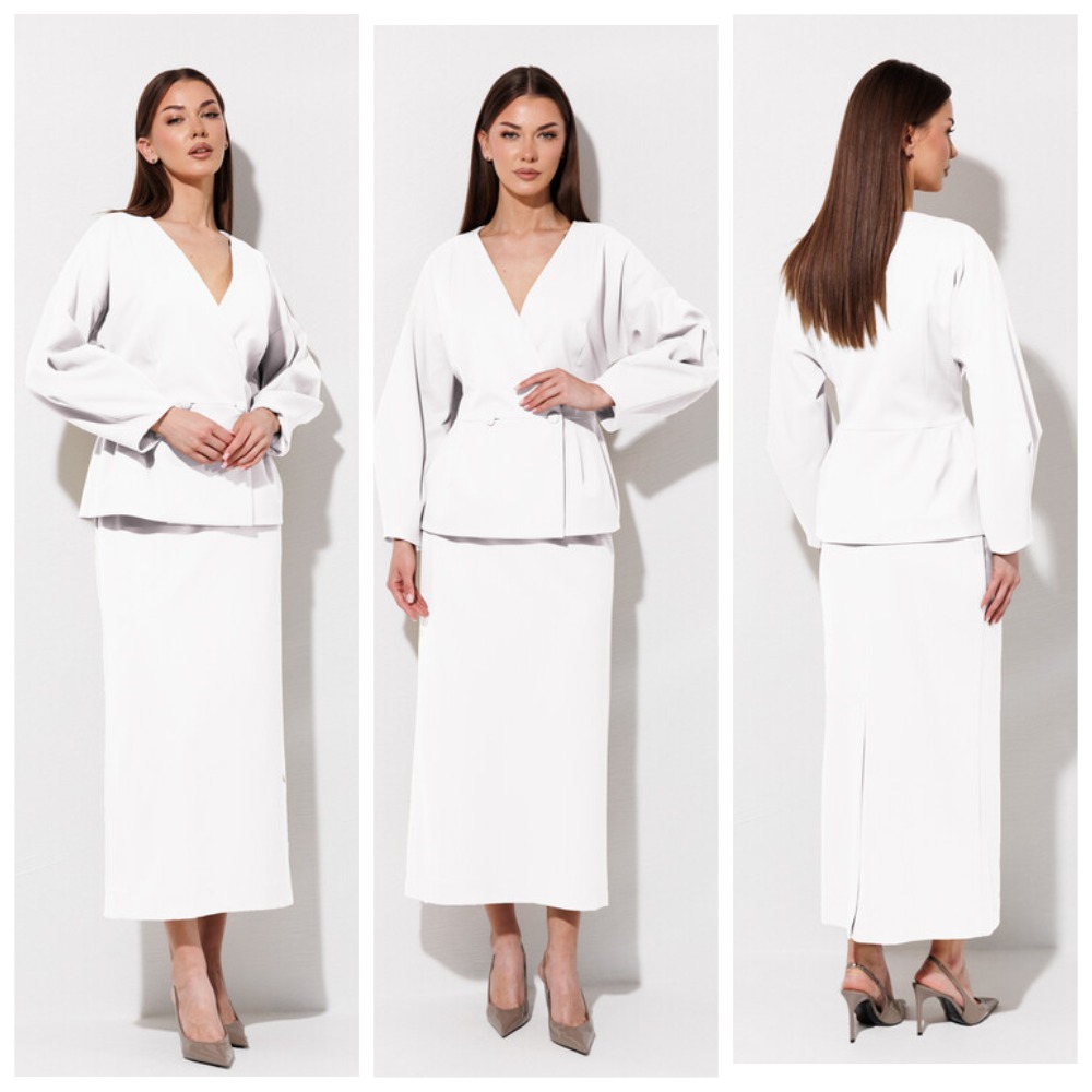 Жакет, юбка V&N Fashion 1113_белый