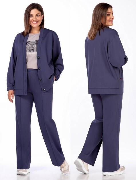 Комплект, жакет, брюки Ольга Стиль С-764