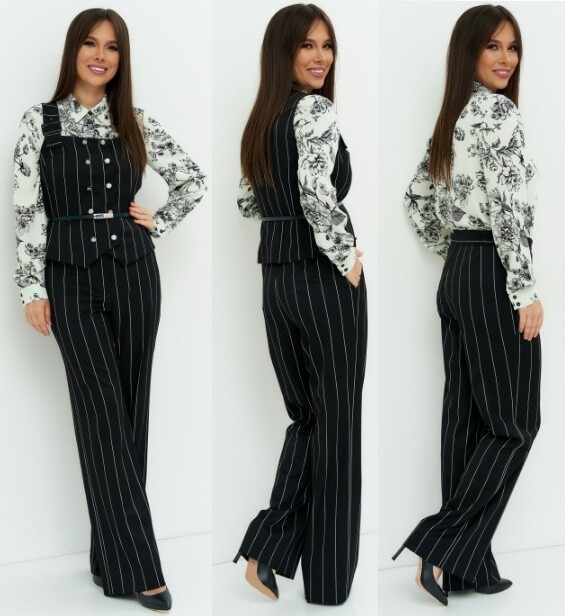 Комплект, жилет, брюки, блуза Магия Моды 2134